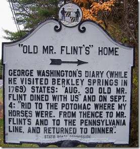 "Old Mr Flint's" Home marker in Washington County, MD