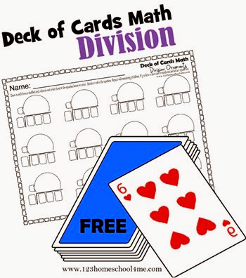 FREE Deck of Cards Division - these math worksheets are so clever because they are always changing! Kids love that they actually get to make the equations in these division worksheets based on random numbers they pull from a deck of cards. Great for 3rd grade, 4th grade, 5th grade, and 6th grade students. (homeschool math) FREE Deck of Cards Division - these math worksheets are so clever because they are always changing! Kids love that they actually get to make the equations in these division worksheets based on random numbers they pull from a deck of cards. Great for 3rd grade, 4th grade, 5th grade, and 6th grade students. (homeschool math)