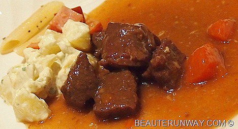 Parkroyal Beach Road Hotel Beef Stew with carrots paired with potato salad and pasta from Plaza Brasserie Salad Bar 