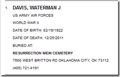 Waterman Davis Nat., Grave Locator