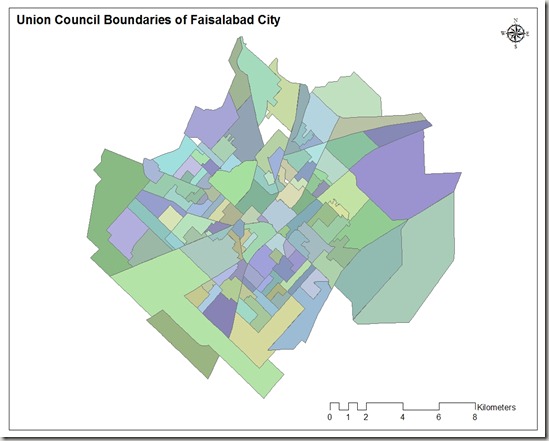 Union council boundaries of faisalabad