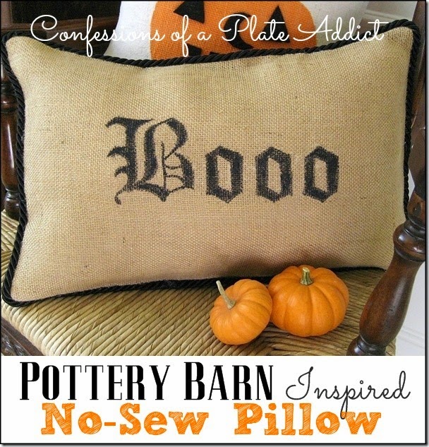 CONFESSIONS OF A PLATE ADDICT Pottery Barn Inspired No-Sew  Boo Pillow5