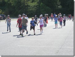 Happy Elementary kids on the run!