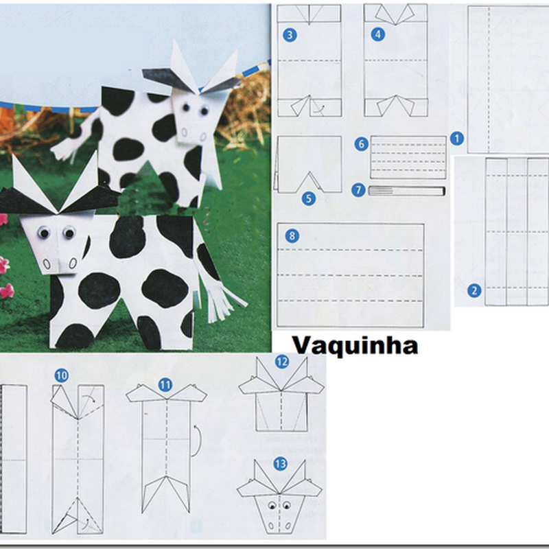 Papiroflexia para niños doblar una vaca