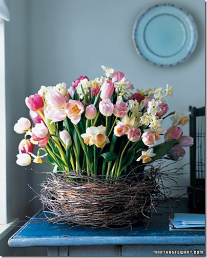martha stewart tulips and daffodils in a nest