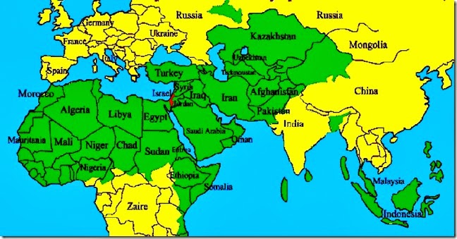 Tiny Israel Speck and Sea of Muslim Nations 2
