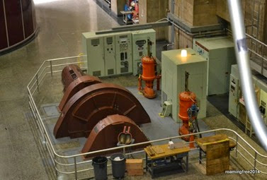 This turbine generates power used for the Dam itself