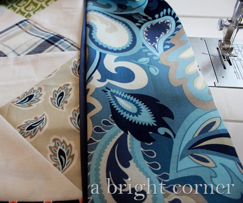 How to add a flange to a quilt border - a tutorial from A Bright Corner