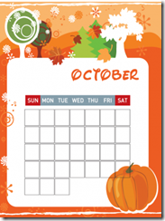 blank October calendar