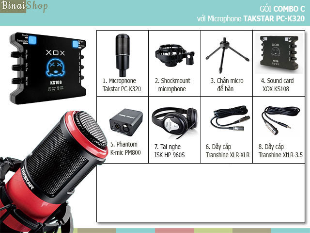 Combo studio phòng thu âm Takstar PC-K320