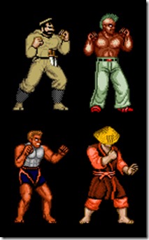 Esempio di quattro nemici comuni editati per Fighting Street
