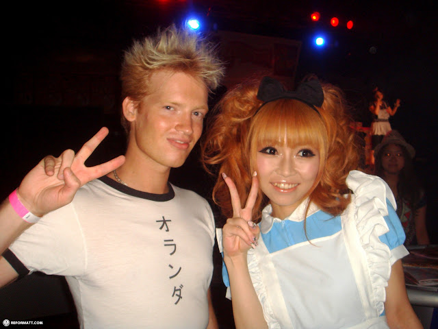 matt and a Japanese girl in maid costume in Yokohama, Japan 