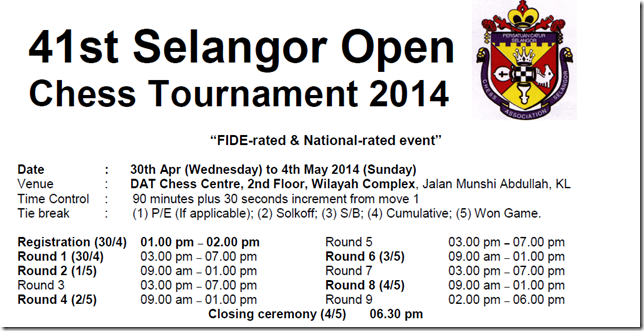 41st Selangor Open 2014 - flyer part 1