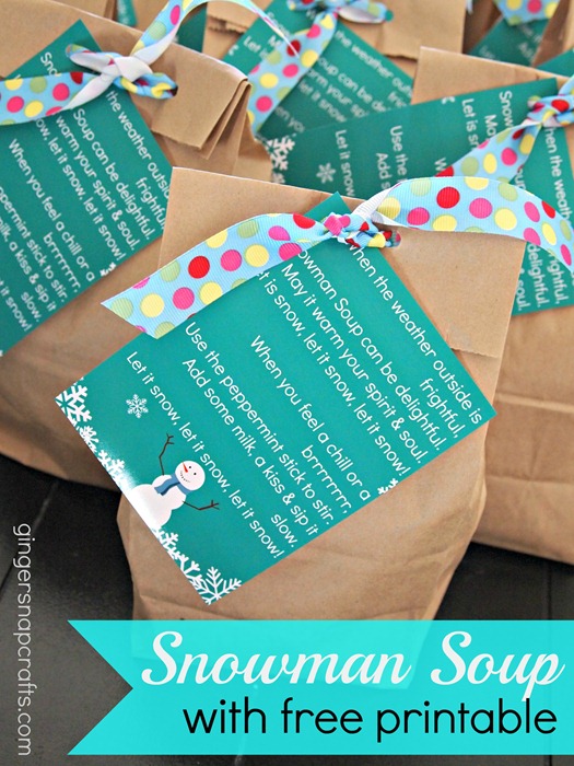 Snowman Soup neighbor gift {with free printable}