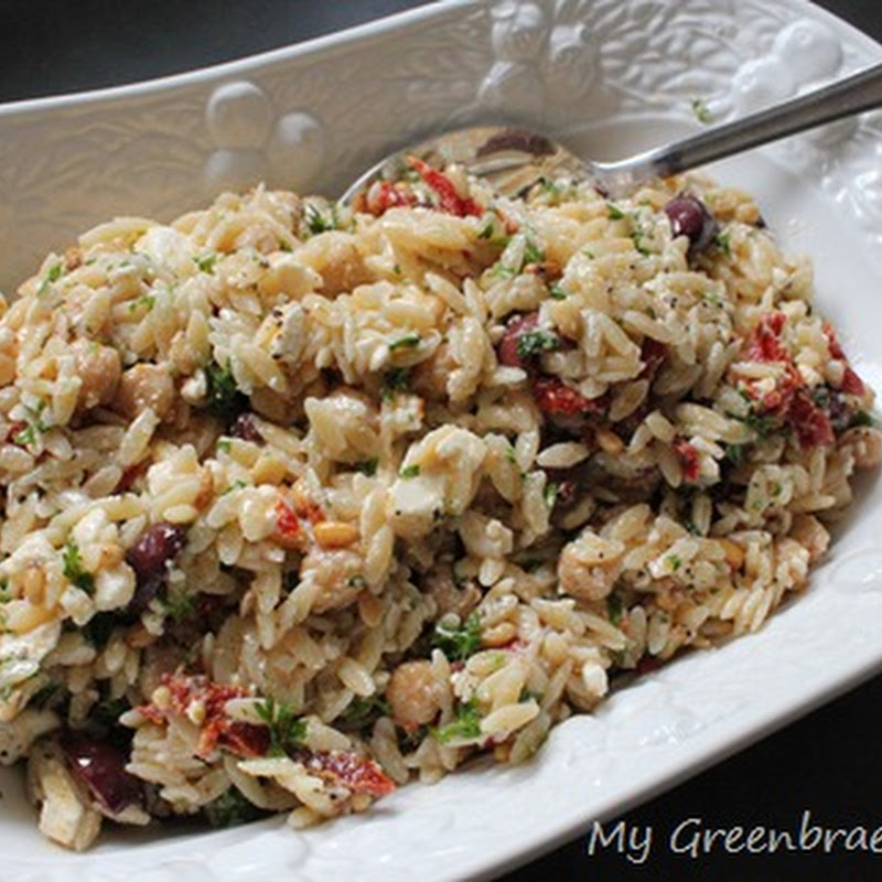 My “Whole Package” Greek {protein packed} Orzo Salad
