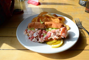 it is a lobster roll in Bar Harbor Maine