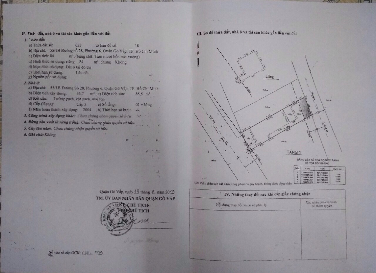 Bán nhà cấp 4 Quận Gò Vấp 03 Bán nhà cấp 4 Quận Gò Vấp 03
