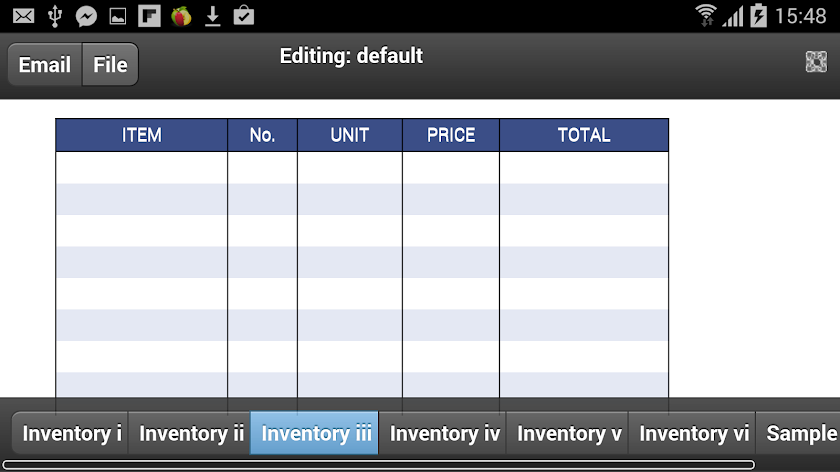 Inventory List Screen 3
