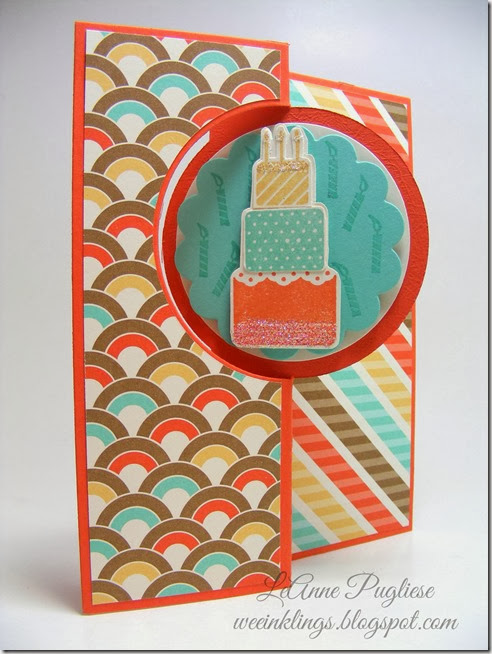 LeAnne Pugliese WeeInklings Stampin Up Make A Wish Birthday Card Circle Card Thinlit