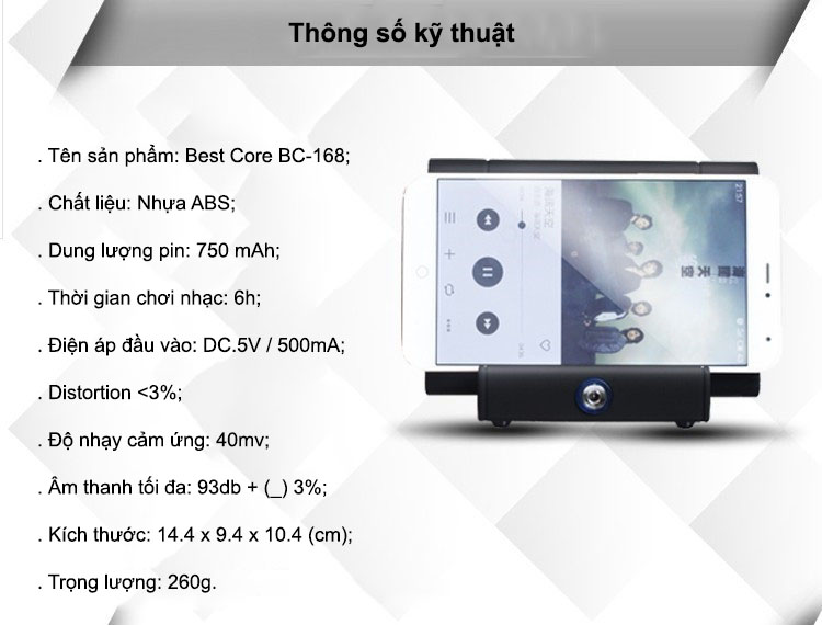 Loa cảm ứng điện từ mini Best Core BC-168 Best Core BC-168