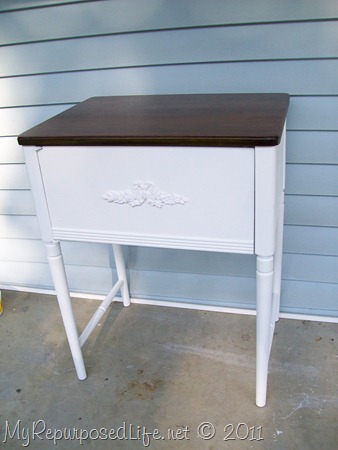 pretty white side table