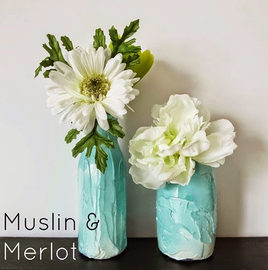 faux pottery finish for glass jars