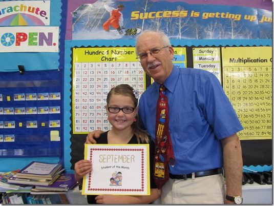 Mr Hofer and Lexi - Student of the Month