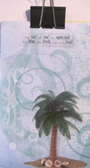 pamphlet book 3 hole blue w palm tree cover