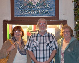 Sue, Rick, and Mo in front of Las Casuela's