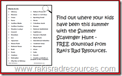 Promote experiential learning with the Summer Scavenger Hunt - Free Download from Raki's Rad Resources