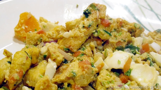 Scramble with whole yolks chopped and mixed in Scramble with whole yolks chopped and mixed in
