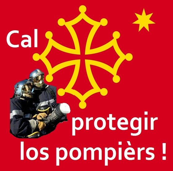 bandièra occitana protegir los pompièrs