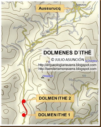 Mapa dólmenes Ithé
