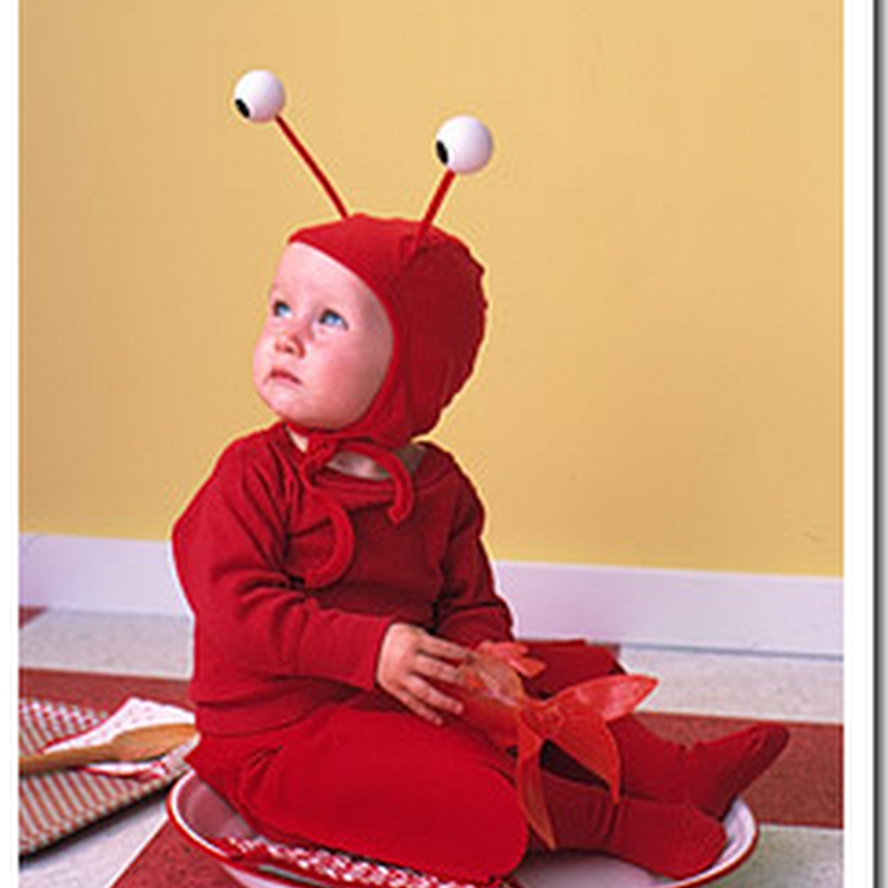 Disfraz casero de langosta o cigala para bebé