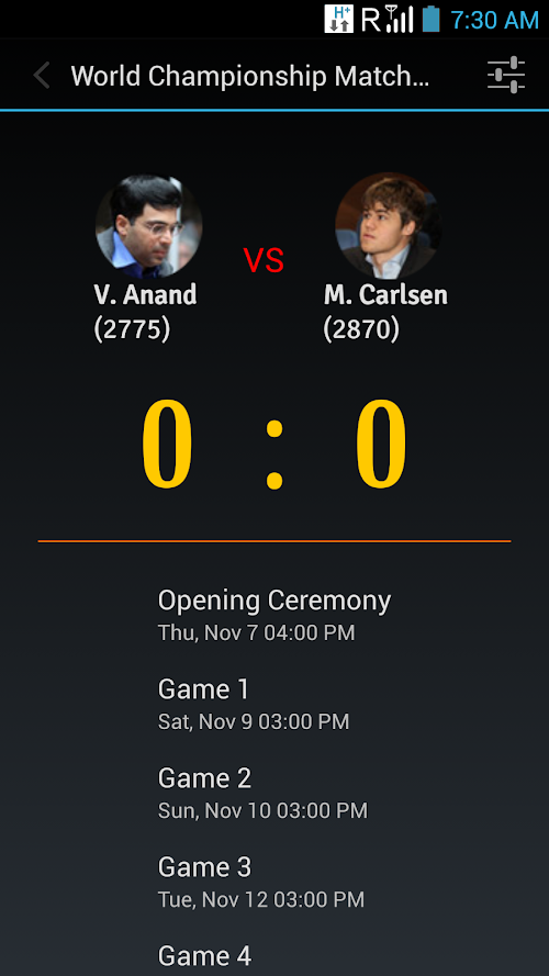 Android application World Chess Championship 2013 screenshort