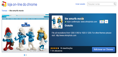 chr Smurfs movie no navegador