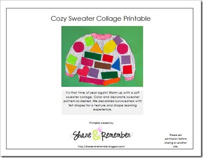cozy sweater collage printable