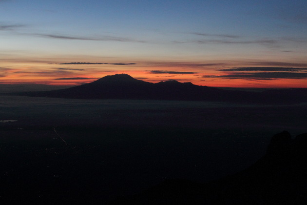 Sunrise over Gunung Lawu in Central Java, Indonesia