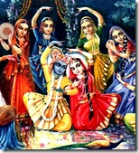 Radha and Krishna with the gopis