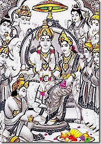 Rama Darbar with worshiping gods