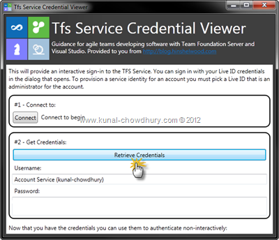 Collect the Account Service Credentials