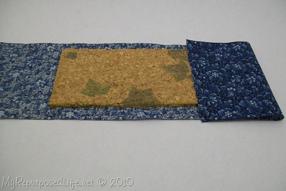 covering cork board with fabric