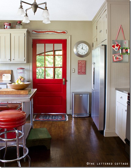 red door via the lettered cottage