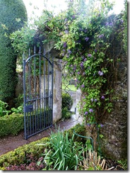 stobshiel garden gate with clematis