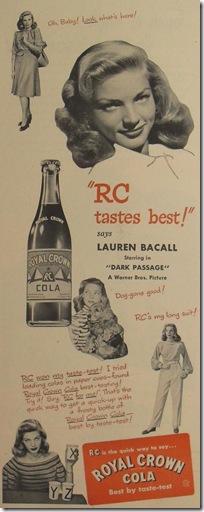 Royal Crown Cola  Lauren Bacall