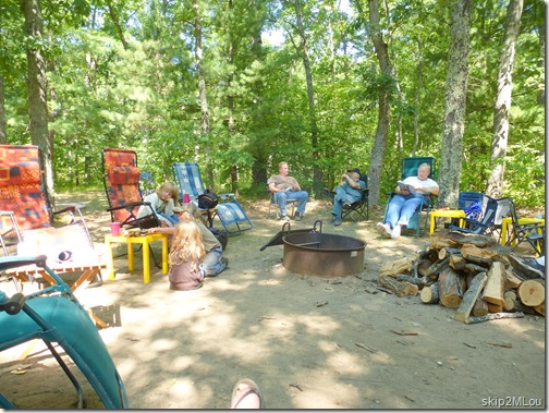 Aug 17, 2013: Laing around the campfire pit - Naomi, Karter,  Eleanor, Joe, Ed, Sandy