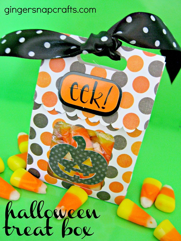 Halloween polka dot treat box from Ginger Snap Crafts