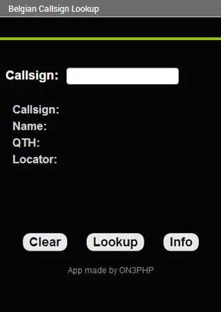 Belgian Callsign Lookup