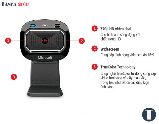 Camera cho laptop Microsoft Lifecam HD-3000 Webcam