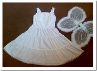 Pretty White Lace Dress and a pair of Angel Wings